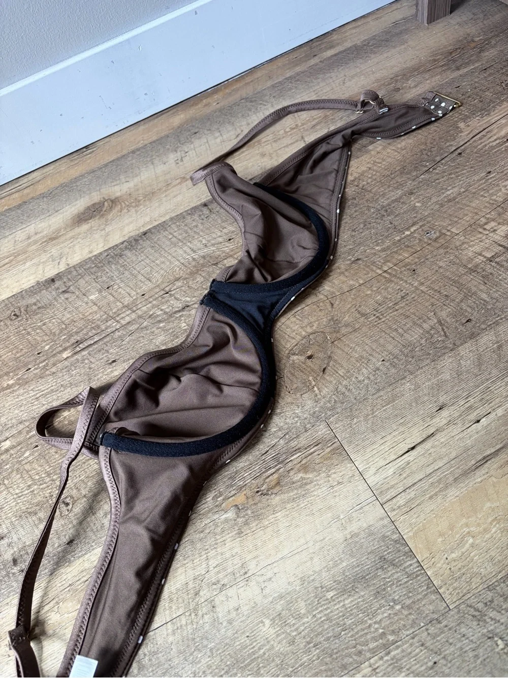 Frankie’s Bikini VS PINK Collab Buttercup Bikini Top in Classic Dot Brown